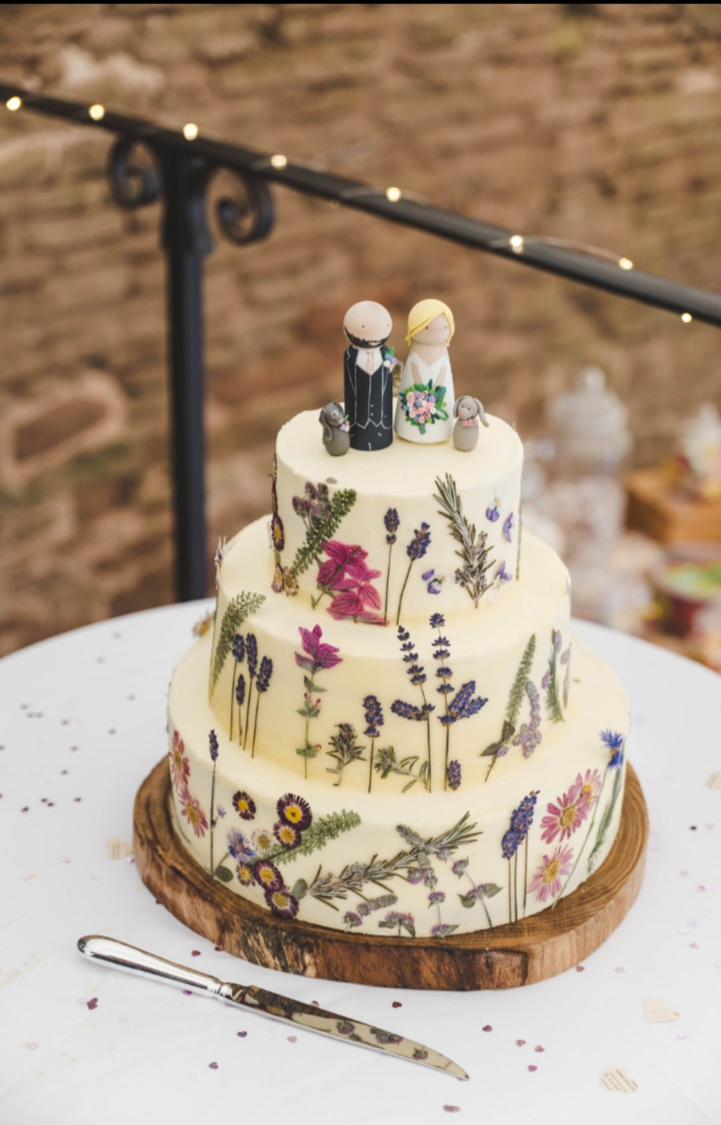 Wooden Peg Wedding Cake Toppers, Personalised